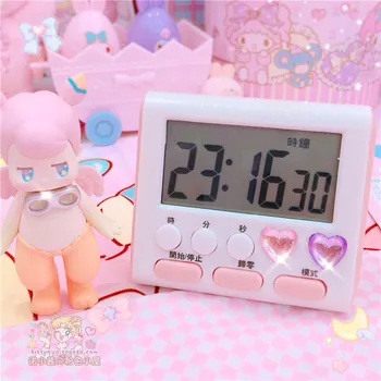 1szt różowy cyfrowy LCD ekran zegar studenci ozdoby pulpitu osobisty kontrola czasu zegar cyfrowy