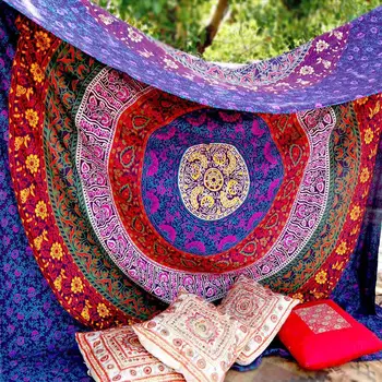 2 * 1,5 m ręcznik plażowy ścienny maty piknikowe hippie narzuta gobelin podwójne kurtyny obrus wielki indyjski wezgłowia pokrywa