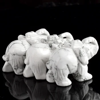 2 calowe figurki słonia rzemiosło rzeźbione kamień naturalny biały говлит słoń mini zwierzęta pomnik dla dekoracji domu uzdrowienie chakra