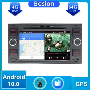2 din android 10 samochodowy odtwarzacz dvd-radio Ford Fiest/Fusion/Transit/Connect/C-MAX/Kuga z Wi-Fi, bluetooth sterowanie w kierownicy 4+64