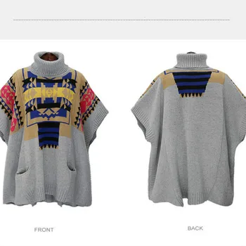 2 jesień / zima Nowy styl wolny średni rękaw moda spersonalizowane klapy sweter sweter zimowa odzież golfem