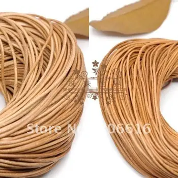 2 mm 100 metrów AAA+ okrągły podstawowy skóra naturalna liny przewód przewody sznury biżuteria akcesoria wnioski