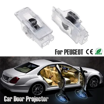 2 pièces pour PEUGEOT voiture LED porte bienvenue Logo lumière Laser décoration ombre projecteur lumière pour 408 508 RCZ 3008