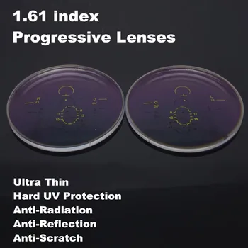 2 szt. 1.61 indeks ultra cienki progresywny Bifocal Многофокусный asferyczne przepisane im soczewka CR-39 UV okulary z powłoką antyrefleksyjną