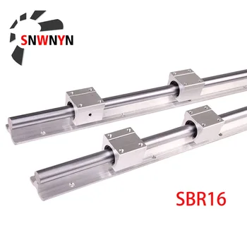 2 szt. 16 mm liniowe szyny SBR16 300 400 500 600 mm o dowolnej długości zawieszenie okrągły prowadzący szyny+4 szt. SBR16UU zawieszenie poślizgu dla części CNC