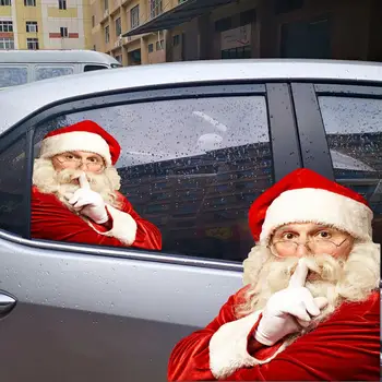 2 szt. kreatywne samochodowe naklejki boże Narodzenie Santa Claus samochodowe naklejki wodoodporne naklejki naklejka samochodowa samochodowa naklejka naklejka prezent do domu