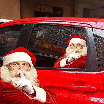 2 szt. kreatywne samochodowe naklejki boże Narodzenie Santa Claus samochodowe naklejki wodoodporne naklejki naklejka samochodowa samochodowa naklejka naklejka prezent do domu