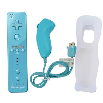 2 w 1 dla Nintend Wii Motion Plus Bezprzewodowy kontroler Bluetooth pilot zdalnego sterowania dla konsoli Wii Nunchuck Controlle SYNC joystick Joypad