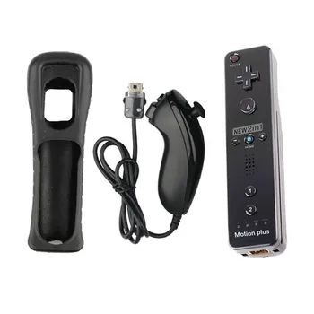 2 w 1 dla Nintend Wii Motion Plus Bezprzewodowy kontroler Bluetooth pilot zdalnego sterowania dla konsoli Wii Nunchuck Controlle SYNC joystick Joypad