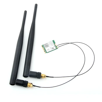 2 x 6dBi dwuzakresowy M. 2 IPEX MHF4 U. fl kabel RP-SMA antena Wifi zestaw dla Intel AX200 9260 9560 8265 8260 7265 PLN M. 2 NGFF karty