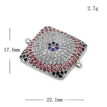 20*20 mm kwadrat geometryczny naszyjnik złącze biżuteria akcesoria diy miniaturowa precyzyjna inkrustowanie sześciennych Cyrkon bransoletka prezent