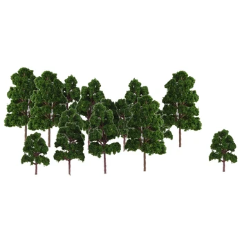 20-liczący mieszane wymiarowe modelowe drzewa ciemno-zielonego koloru dla N HO Scale Railroad Village Architecture Layout Diorama Scenery