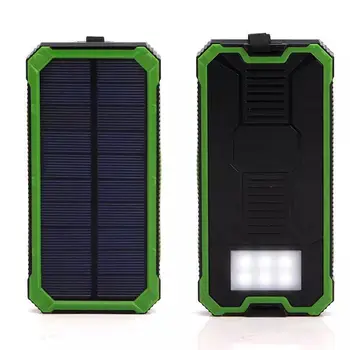 20000mAh DIY Large Capacity LED Light Solar Powered Bank Case Dual USB Ports for Phone Camera lampa Latarka latarka hak