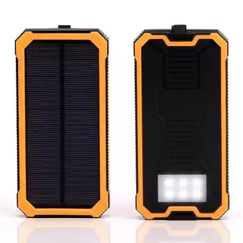 20000mAh DIY Large Capacity LED Light Solar Powered Bank Case Dual USB Ports for Phone Camera lampa Latarka latarka hak