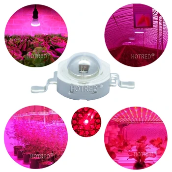 200pcs High Power LED Chip 3W Grow LED 660nm Deep Red Diode SMD COB DIY Grow Light For Plant Growth Fruit