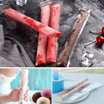 200szt lodowe formy do lizaków lodowych torby jednorazowe cukierki rurka Ziplock Freeze Pops Popsicle torby lody jogurt Ice Pops Bag