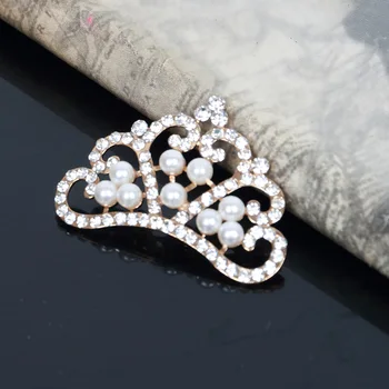 2016New 30szt rhinestone perła Korony guziki dla ozdoby ślubnej odzieży lub DIY akcesoria do włosów HZ22