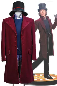 2017 Charlie i fabryka czekolady cosplay Willy Wonka kostium cosplay unifrom kostium party Halloween karnawał pełen zestaw