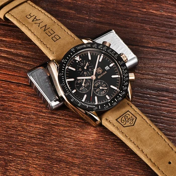 2018 BENYAR męskie zegarki marki luksusowych wodoodporny sportowy mechanizm Kwarcowy chronograf zegarek wojskowy dla mężczyzn Relogio Masculino Zegarek Meski