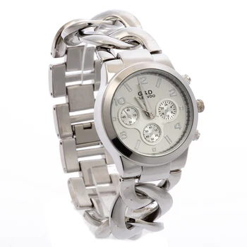 2018 New G&D Silver damskie zegarek Kwarcowy zegarek ze stali nierdzewnej kobiet sukienka zegarki Reloj Mujer zegarki prezenty Relogio Feminino