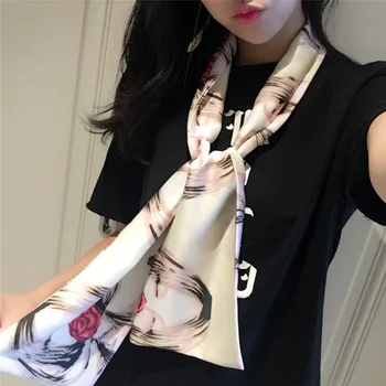 2018 Nowa Moda Kwiatowy Print Jedwabny Szalik Kobiety Luksusowej Marki Szalik 40 Kolorów Chusty Torba Długie Szaliki Kobiety Krawat Hurtowych