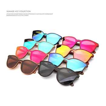 2018 nowy projekt drewniane okulary Moda syjamskie soczewki,kolorowe okrągłe okulary przeciwsłoneczne UV400