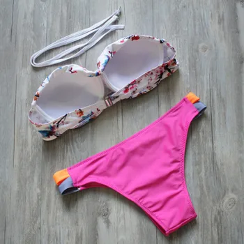2018 nowy Push Up pasek seksowny komplet bikini stringi kobiety stroje kąpielowe strój kąpielowy kostium kąpielowy stroje kąpielowe brazylijskie bikini damskie