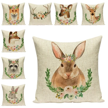 2018 nowy sofa poszewka słodkie zwierzęta drukowane poszewki na poduszki na krzesła bawełna pościel ręcznie wykonane tekstylia poduszka Poduszka wystrój domu