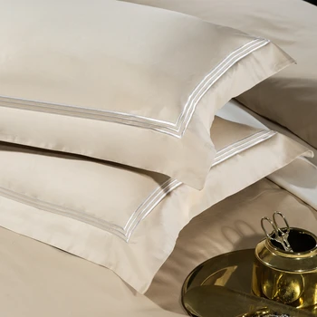 2019 biały szary egipski % bawełna zestaw haft 4szt królowa/król rozmiar pościel hotelowe, komplety pościeli