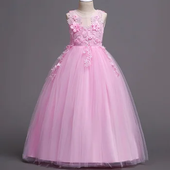 2019 dziewczyny suknia ślubna koronki koronki bez ramiączek partii tiul Księżniczka urodziny sukienka Pierwsza komunia sukienka dla dziewczynek