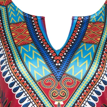 2019 New Ladies Summer Dress Casual Short V-neck Sexy African Dresses Dashiki Traditional Print Mini Womens Beach Dress Vestidos