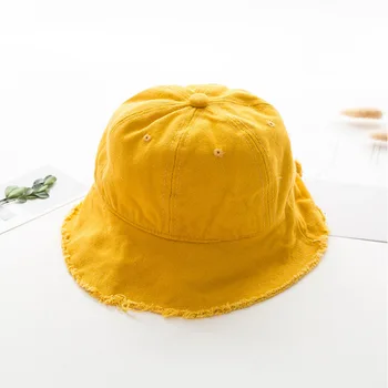 2019 new Solid color dome Bucket Hat Fisherman Hat outdoor travel Sun hat Cap czapki dla dzieci chłopiec i dziewczynka 06