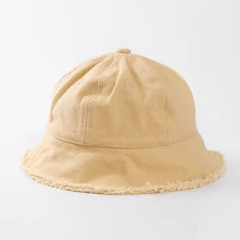 2019 new Solid color dome Bucket Hat Fisherman Hat outdoor travel Sun hat Cap czapki dla dzieci chłopiec i dziewczynka 06