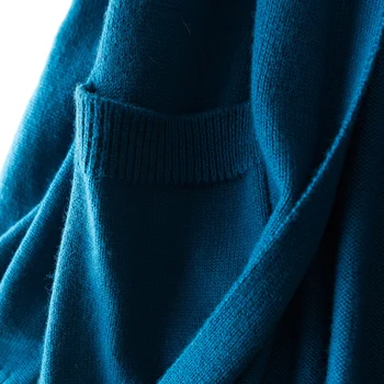 2019 Nowa Moda Maxi Długi Kaszmirowy Sweter Damski Sweter Płaszcz Однобортные Dzianiny Sweter Z Dekoltem V Wełniany Sweter
