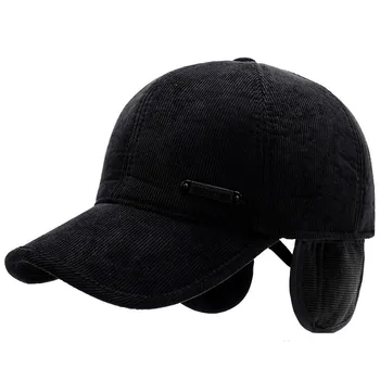 2019 nowe zimowe anty-zimne słuchawki w średnim wieku, odporny na wiatr zimne czapki z daszkiem męskie gwint ciepłą czapkę modne sportowe czapki