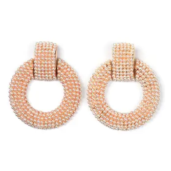 2019 Nowy geometryczny przez cały ZA kolczyki moda damska sztuczne perły kolczyki Femme luksusowe rocznika oświadczenie wiszące kolczyki biżuteria