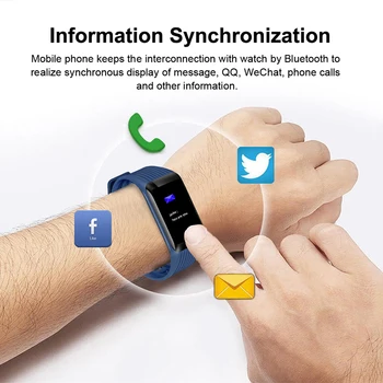 2019 Nowy inteligentny zegarek bransoletka led kolorowy duży wyświetlacz rytmu serca сфигмоманометр fitness tracker sportowe zegarki inteligentne bransoletka