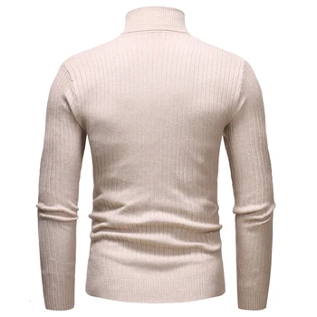 2019 nowy męski twist golf sweter jesień zima Slim Fit sweter swetry Męskie z długim rękawem wysokiej szyi sweter z dzianiny bluzki