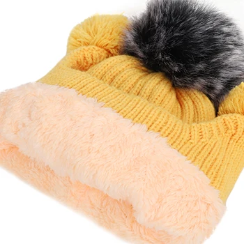 2019 Zimowa ochrona dzieci słuchawki ciepła czapka urocza, bawełniana czapka ciepła czapka z dzianiny kapelusz chłopcy i dziewczęta hot moda plus aksamitna czapka