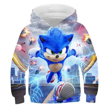 2020 3D Sonic the Hedgehog Dziecięce bluzy dzieci kreskówka dzieci Super Sonic chłopcy odzież bluza Harajuku meble bluzki 160
