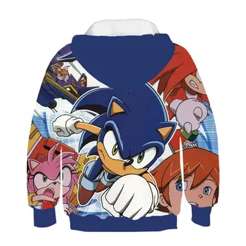 2020 3D Sonic the Hedgehog Dziecięce bluzy dzieci kreskówka dzieci Super Sonic chłopcy odzież bluza Harajuku meble bluzki 160