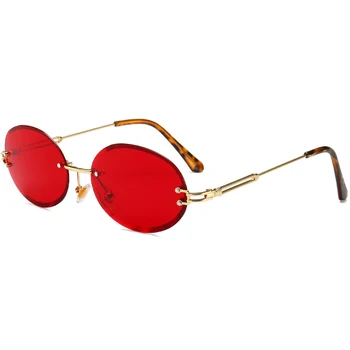 2020 bez oprawy okrągłe okulary dla kobiet marki projektant okulary Owalne steampunk okulary damskie Lady modne okulary punk UV400