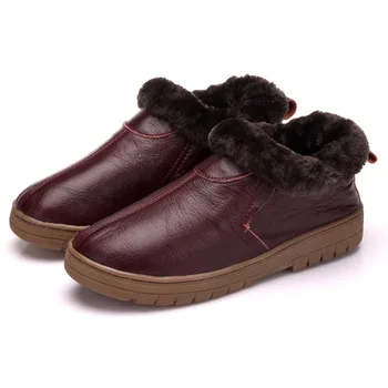 2020 buty zimowe ze skóry naturalnej bawełniane kapcie damskie pantofle damskie ciepłe buty gumowe podeszwy antypoślizgowe