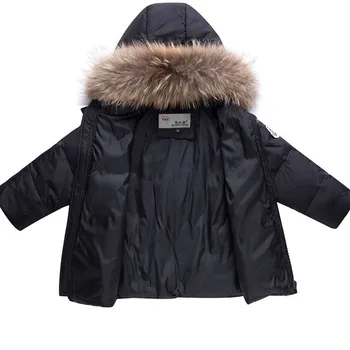 2020 dzieci jesień zima cienka kurtka puchowa kurtka z naturalnego futra chłopiec Dziecięce, kombinezony Dziecięce, płaszcze snowsuit śnieg odzież dla dziewczynek zestaw ubrań