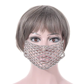2020 Genialny Rhinestone Maska Do Twarzy Bling Biżuteria Kryształ Maska Dziewczyna Maska Do Twarzy Partia Biżuterii Cosplay Wystrój Ślubny El