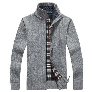2020 jesień nowy męski Slim Fit kolor Sweatercoat męski casual sweter na zamek płaszcz kurtka zimowa polar wełniany mieszany sweter