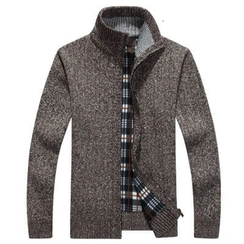 2020 jesień nowy męski Slim Fit kolor Sweatercoat męski casual sweter na zamek płaszcz kurtka zimowa polar wełniany mieszany sweter