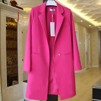 2020 Jesień Zima praca biuro blezery plus rozmiar 3XL blazer kobiety kurtka damska moda elegancki długi blazer Femme