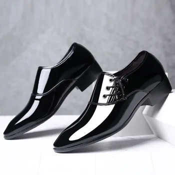 2020 klasyczne biznesowe męskie moda buty modne eleganckie wieczorowe, buty ślubne męskie слипоны biurowe оксфордские buty dla mężczyzn, czarny, brązowy
