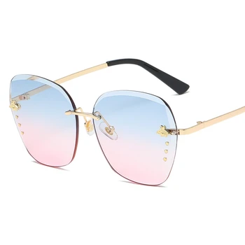 2020 kobiety HD okulary marki projektant kwadratowe metalowe okulary miód pszczoły akcesoria Gradient koloru soczewki jazdy UV400